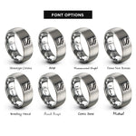 font options for inside engraving on grey ramp waves rings