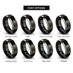 font options for inside engraving on black & silver rampant dragon rings