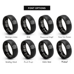 font options for inside engraving on black rampant dragon rings