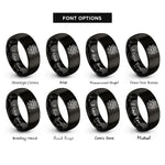 font options for inside engraving on black rampant dragon rings