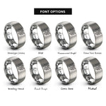 font options for inside engraving on silver rampant dragon rings