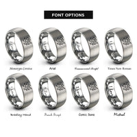 font options for inside engraving on silver rampant dragon rings