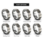 font options for inside engraving on gray rampant dragon rings