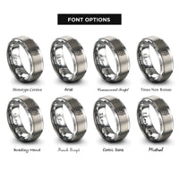 font options for inside engraving on gray rampant dragon rings