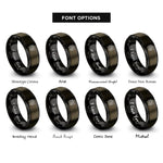 font options for inside engraving on gunmetal & black rampant dragon rings