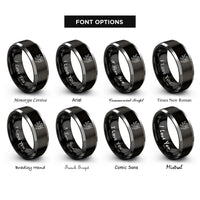 font options for inside engraving on black & gray rampant griffin rings