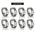font options for inside engraving on grey range lights pair rings