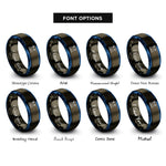 font options for inside engraving on gunmetal & blue range lights pair rings