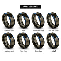 font options for inside engraving on gunmetal & blue range lights pair rings