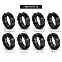 font options for inside engraving on black rangefinder reticle chevron rings