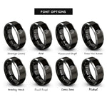 font options for inside engraving on black & grey rank chevrons rings