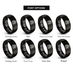 font options for inside engraving on black rank chevrons rings