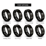 font options for inside engraving on black rank chevrons rings