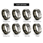 font options for inside engraving on gunmetal & silver rank chevrons rings