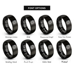 font options for inside engraving on black raphael staff rings