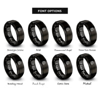 font options for inside engraving on black raphael staff rings