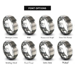 font options for inside engraving on silver raphael staff rings