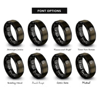 font options for inside engraving on gunmetal & black raphael staff rings