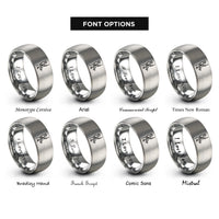 font options for inside engraving on grey rappel silhouette rings