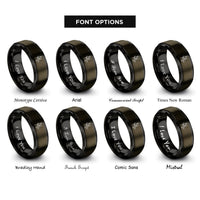 font options for inside engraving on gunmetal & black rappelling climber rings