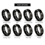 font options for inside engraving on black & gray rapper handheld mic rings