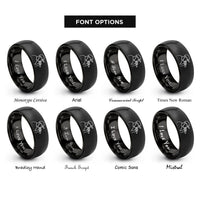 font options for inside engraving on black rapper handheld mic rings