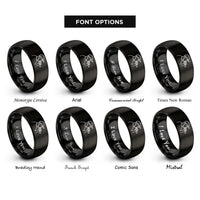 font options for inside engraving on black rapper handheld mic rings
