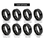 font options for inside engraving on black rapper handheld mic rings