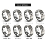 font options for inside engraving on silver rapper handheld mic rings