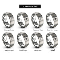 font options for inside engraving on silver rapper handheld mic rings