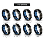 font options for inside engraving on black & blue & silver rat rings