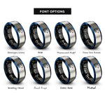 font options for inside engraving on black & blue & silver rat rings
