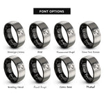 font options for inside engraving on black & grey rat rings
