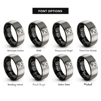 font options for inside engraving on black & grey rat rings