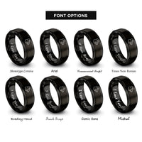 font options for inside engraving on black rat rings