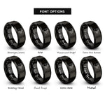 font options for inside engraving on black rat rings