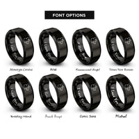 font options for inside engraving on black rat rings