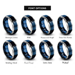 font options for inside engraving on blue & gray rat rings