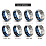 font options for inside engraving on blue & gray rat rings