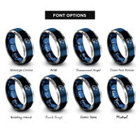 font options for inside engraving on blue & grey rat rings