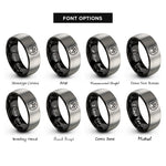 font options for inside engraving on black & grey rat circle rings