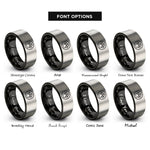 font options for inside engraving on black & grey rat circle rings