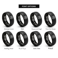 font options for inside engraving on black rat circle rings