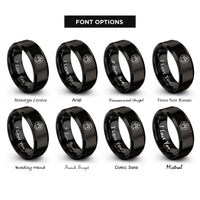 font options for inside engraving on black rat circle rings