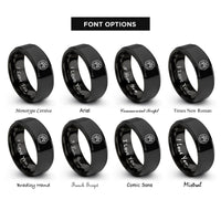 font options for inside engraving on black rat circle rings