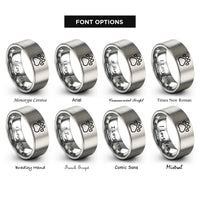 font options for inside engraving on grey rat circle rings