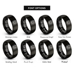 font options for inside engraving on black rat face circle rings
