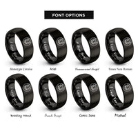 font options for inside engraving on black rat face circle rings