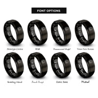 font options for inside engraving on black rat face circle rings