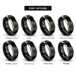 font options for inside engraving on black & gray rat standing rings